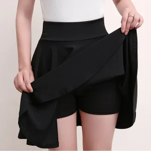 2023-Flared-Skirts-Women-s-Basic-Shorts-Skirt-Fashion-Versatile-Black-Casual-Mini-Skater-Medium-Pleated 2023-Flared-Skirts-Women-s-Basic-Shorts-Skirt-Fashion-Versatile-Black-Casual-Mini-Skater-Medium-Pleated