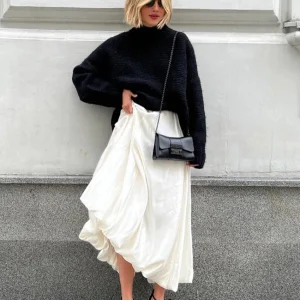 Clacive-Fashion-Beige-Satin-Skirts-For-Women-Elegant-High-Waist-Office-Lady-Ankle-Length-Skirt-Casual Clacive-Fashion-Beige-Satin-Skirts-For-Women-Elegant-High-Waist-Office-Lady-Ankle-Length-Skirt-Casual