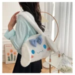 Kawaii-Sanrio-Plush-Cinnamoroll-Melody-Kuromi-Women-Tote-Handbags-Shoulder-Bags-Fashion-Female-Messenger-Bags-Purses-2