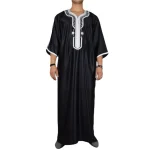 Muslim-Fashion-Men-Jubba-Thobes-Arabic-Pakistan-Dubai-Kaftan-Abaya-Robes-Islamic-Clothing-Saudi-Arabia-Black-1