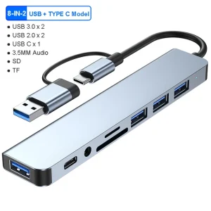 8-IN-2 USB HUB 3.0 USB C HUB Dock Station 8-IN-2 USB HUB 3.0 USB C HUB Dock Station